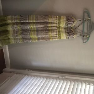American Eagle Yellow and Grey Maxi Dress